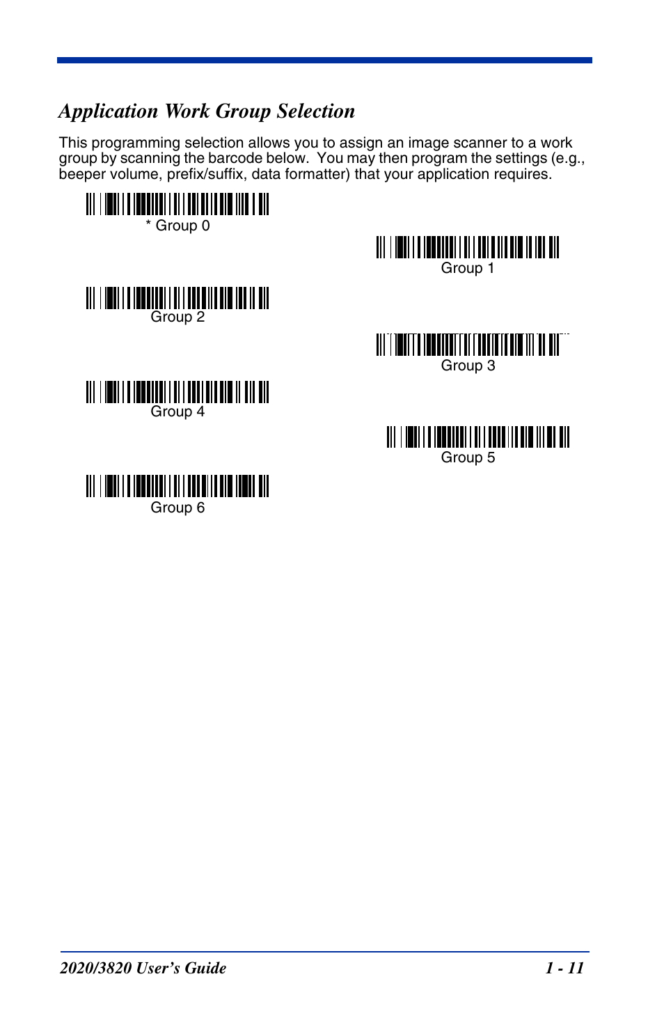 Application work group selection, Application work group selection -11 | Hand Held Products 2020 User Manual | Page 29 / 187