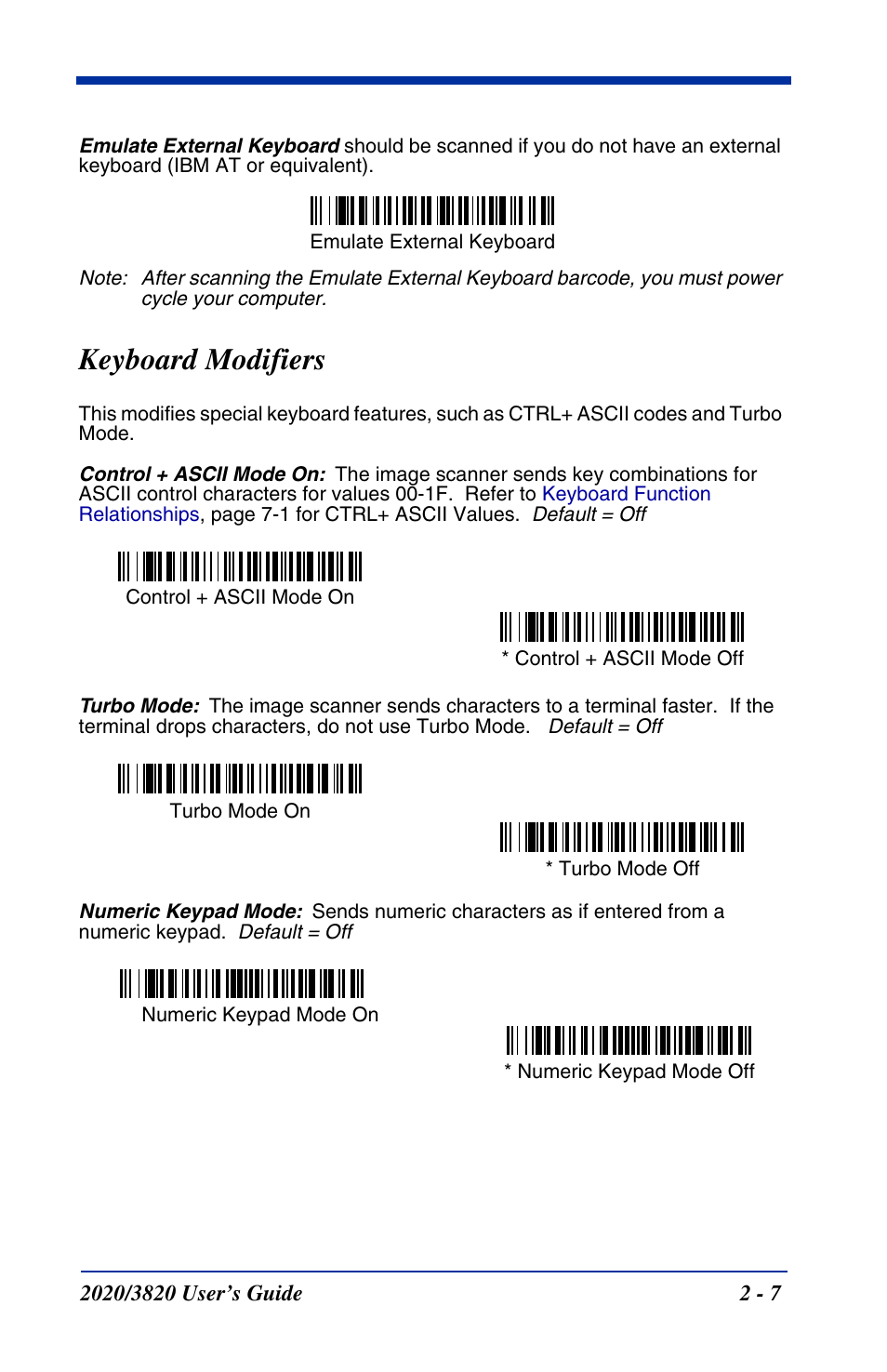 Keyboard modifiers, Keyboard modifiers -7 | Hand Held Products 2020 User Manual | Page 53 / 187