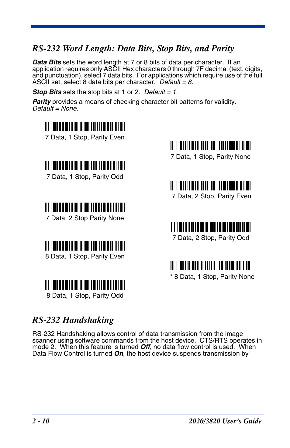 Rs-232 handshaking | Hand Held Products 2020 User Manual | Page 56 / 187