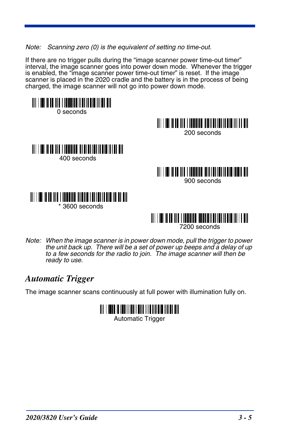 Automatic trigger, Automatic trigger -5 | Hand Held Products 2020 User Manual | Page 69 / 187