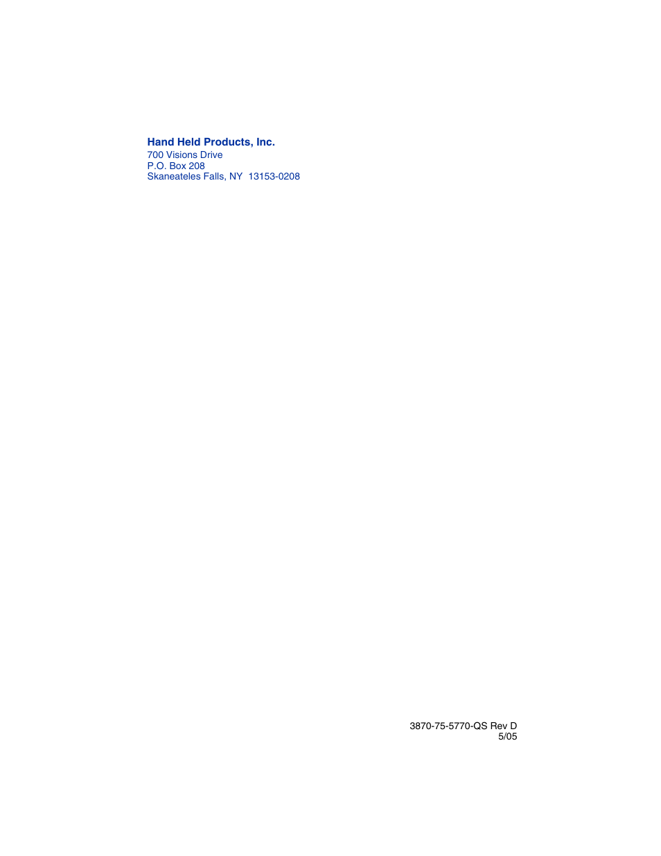 Hand Held Products 2070 User Manual | Page 24 / 24