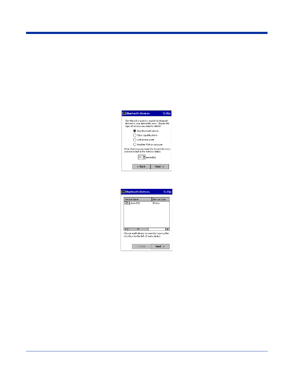 Discover bluetooth device(s), Bond with discovered device(s), Discover bluetooth device(s) -3 | Bond with discovered device(s) -3 | Hand Held Products 7900 User Manual | Page 115 / 204