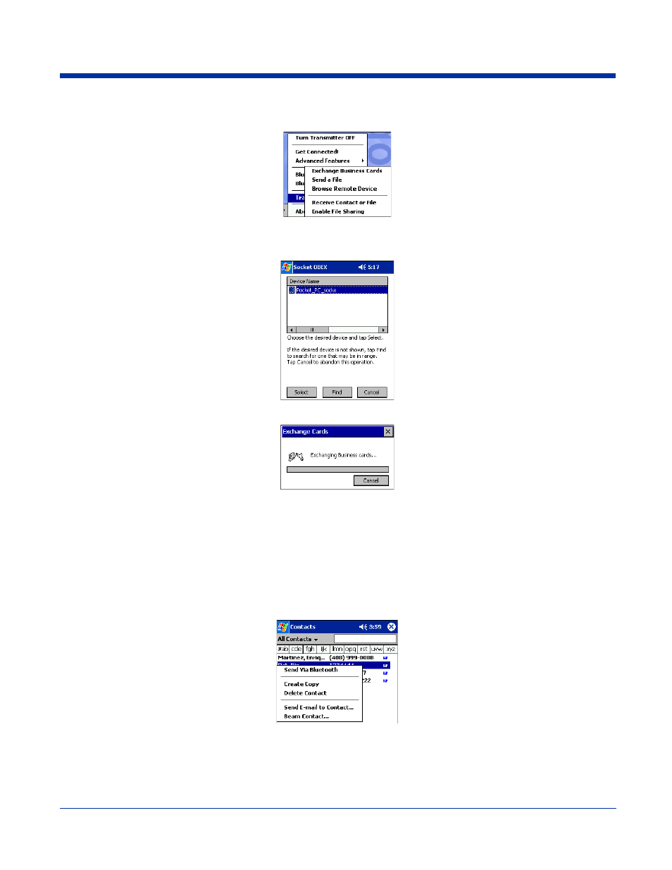 Send a contact | Hand Held Products 7900 User Manual | Page 124 / 204