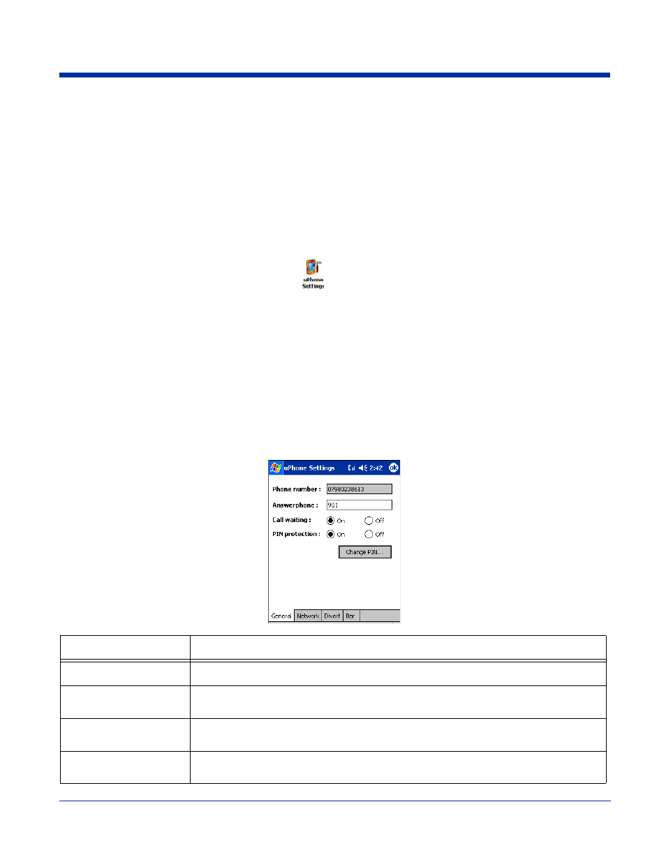 Uphone configuration, Accessing uphone configuration, Tab windows | General tab, Uphone configuration -13 | Hand Held Products 7900 User Manual | Page 149 / 204