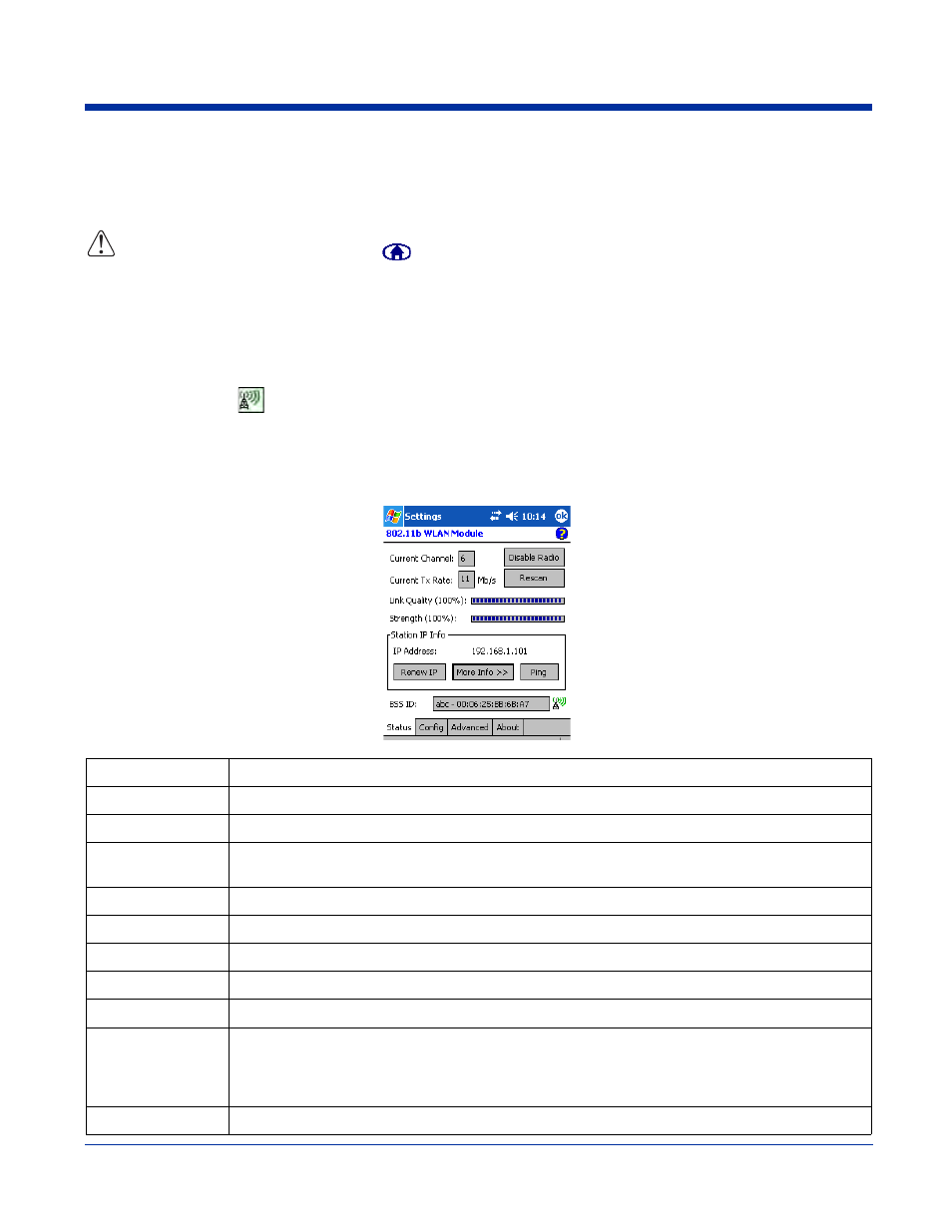 11b settings, Accessing 802.11b settings, Status tab | 11b settings -2, Accessing 802.11b settings -2 status tab -2 | Hand Held Products 7900 User Manual | Page 86 / 204