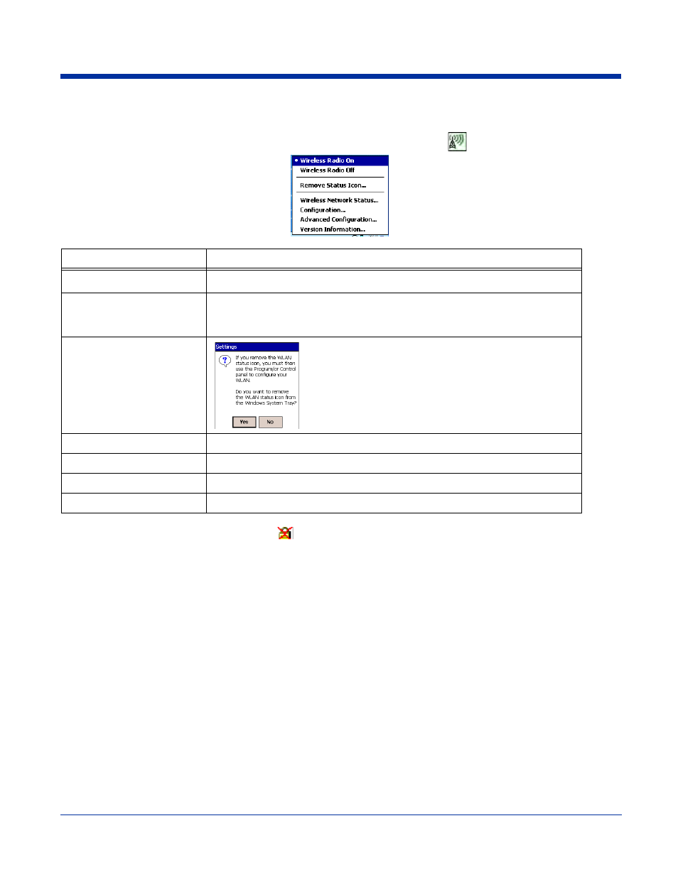 Using the status icon, Using the status icon -9, In the command bar; see | Hand Held Products 7900 User Manual | Page 93 / 204