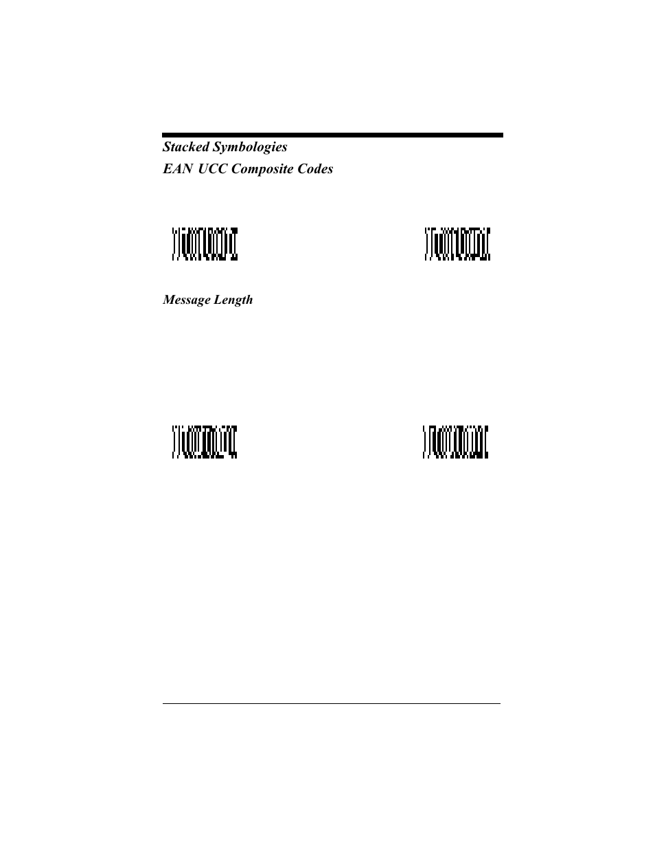 Ean•ucc composite codes, Message length, Ean•ucc composite codes -32 | Message length -32, Stacked symbologies ean • ucc composite codes | Hand Held Products 4410 User Manual | Page 102 / 208