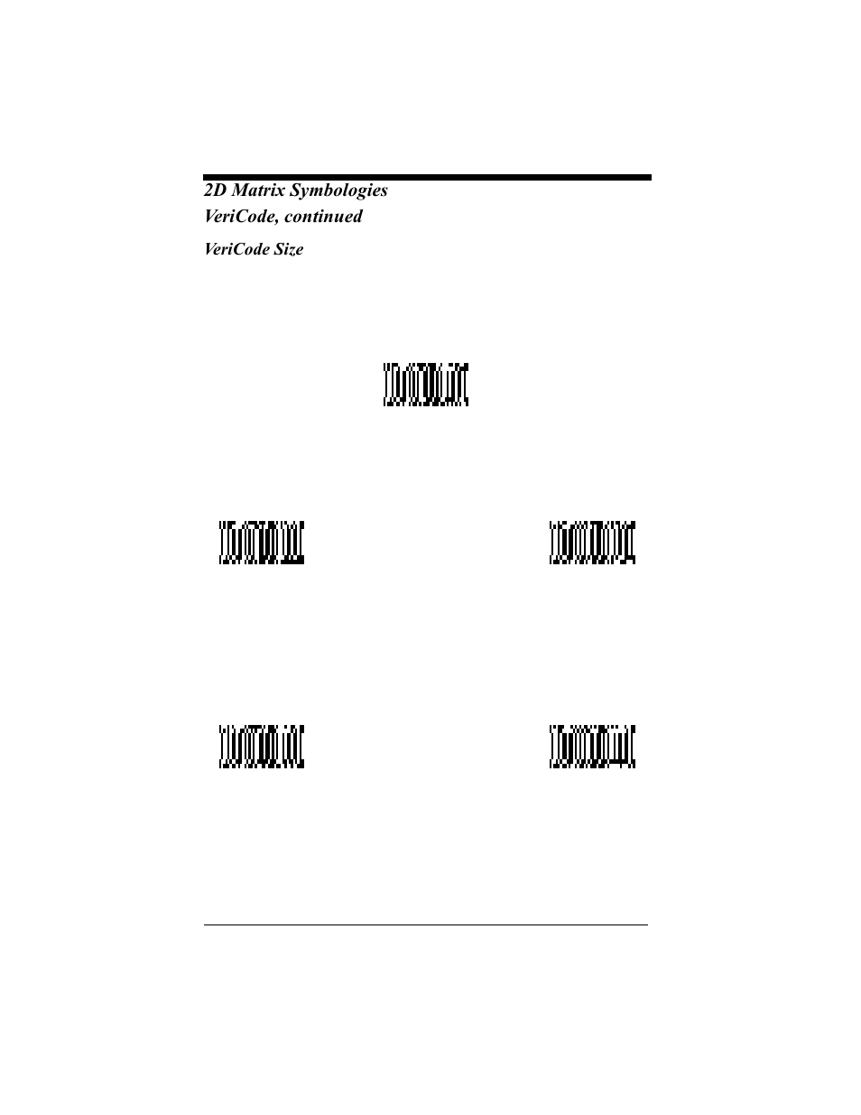 Vericode size, Vericode size -41, 2d matrix symbologies vericode, continued | Hand Held Products 4410 User Manual | Page 111 / 208