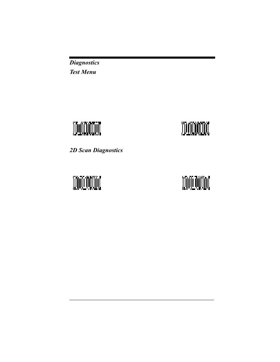 Test menu, 2d scan diagnostics, Test menu -42 2d scan diagnostics -42 | Diagnostics test menu | Hand Held Products 4410 User Manual | Page 112 / 208