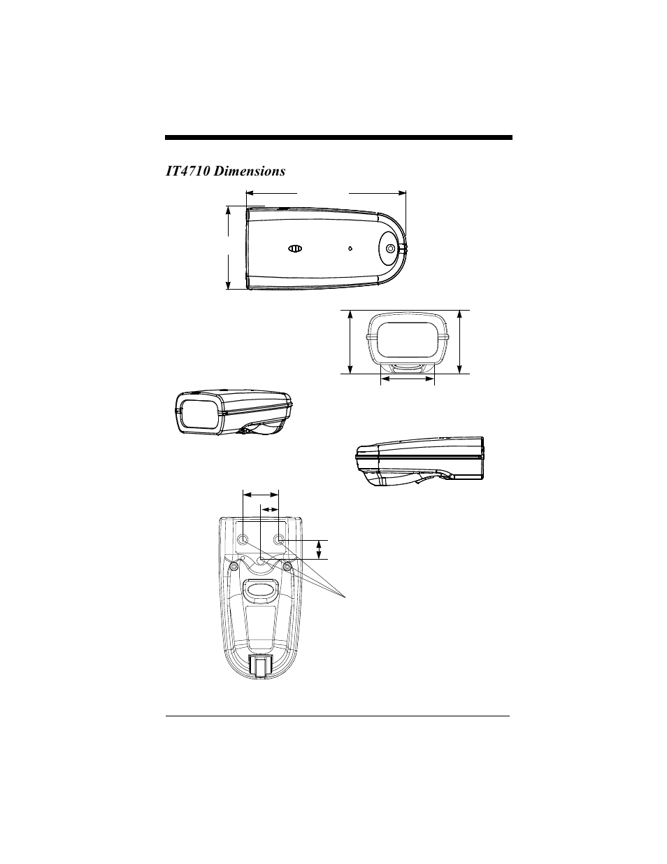 It4710 dimensions, It4710 dimensions -12, Top view front view side view bottom view | Hand Held Products 4410 User Manual | Page 186 / 208