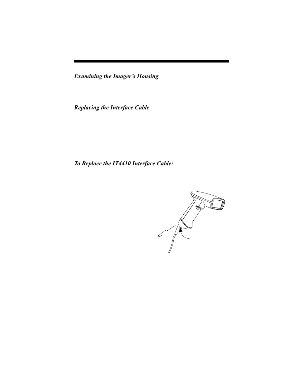 Replacing the interface cable, Replacing the interface cable -2, Examining the imager’s housing | Hand Held Products 4410 User Manual | Page 188 / 208
