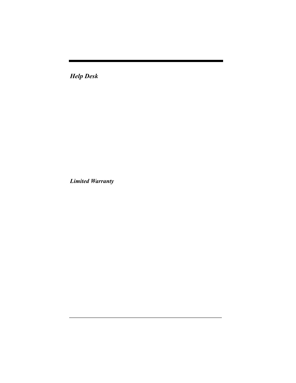 Help desk, Limited warranty, Help desk -3 | Limited warranty -3 | Hand Held Products 4410 User Manual | Page 193 / 208