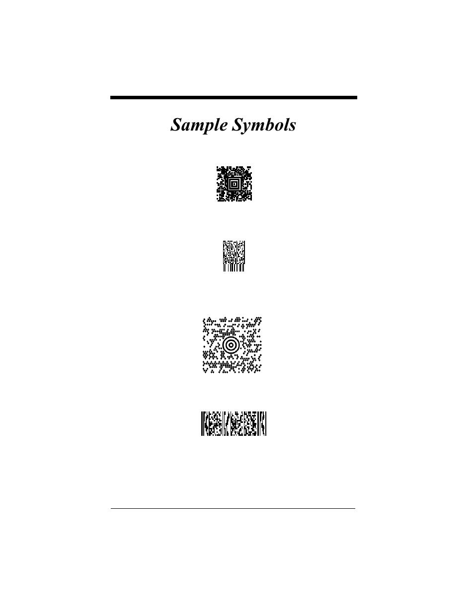 Sample symbols | Hand Held Products 4410 User Manual | Page 203 / 208