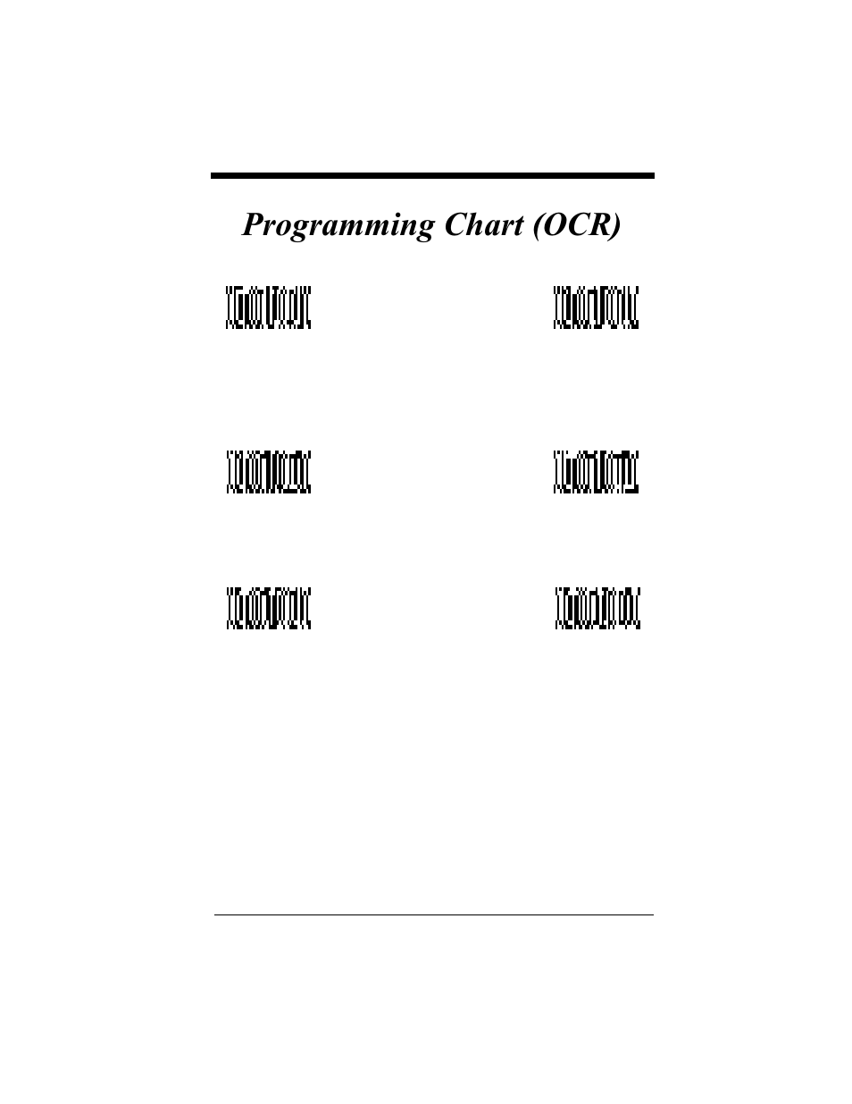 Programming chart (ocr) | Hand Held Products 4410 User Manual | Page 204 / 208