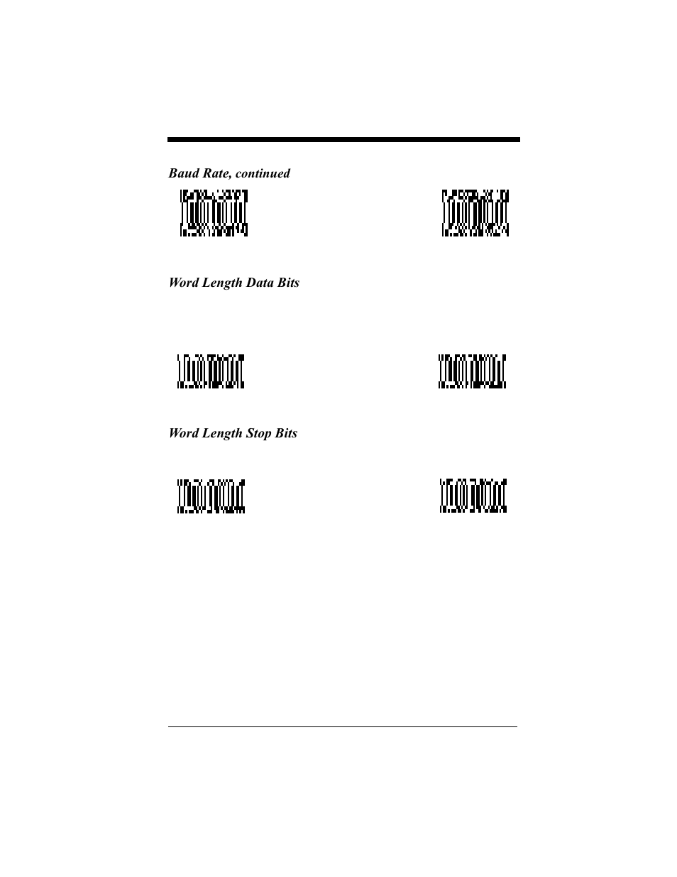 Word length data bits, Word length stop bits, Baud rate | Hand Held Products 4410 User Manual | Page 32 / 208