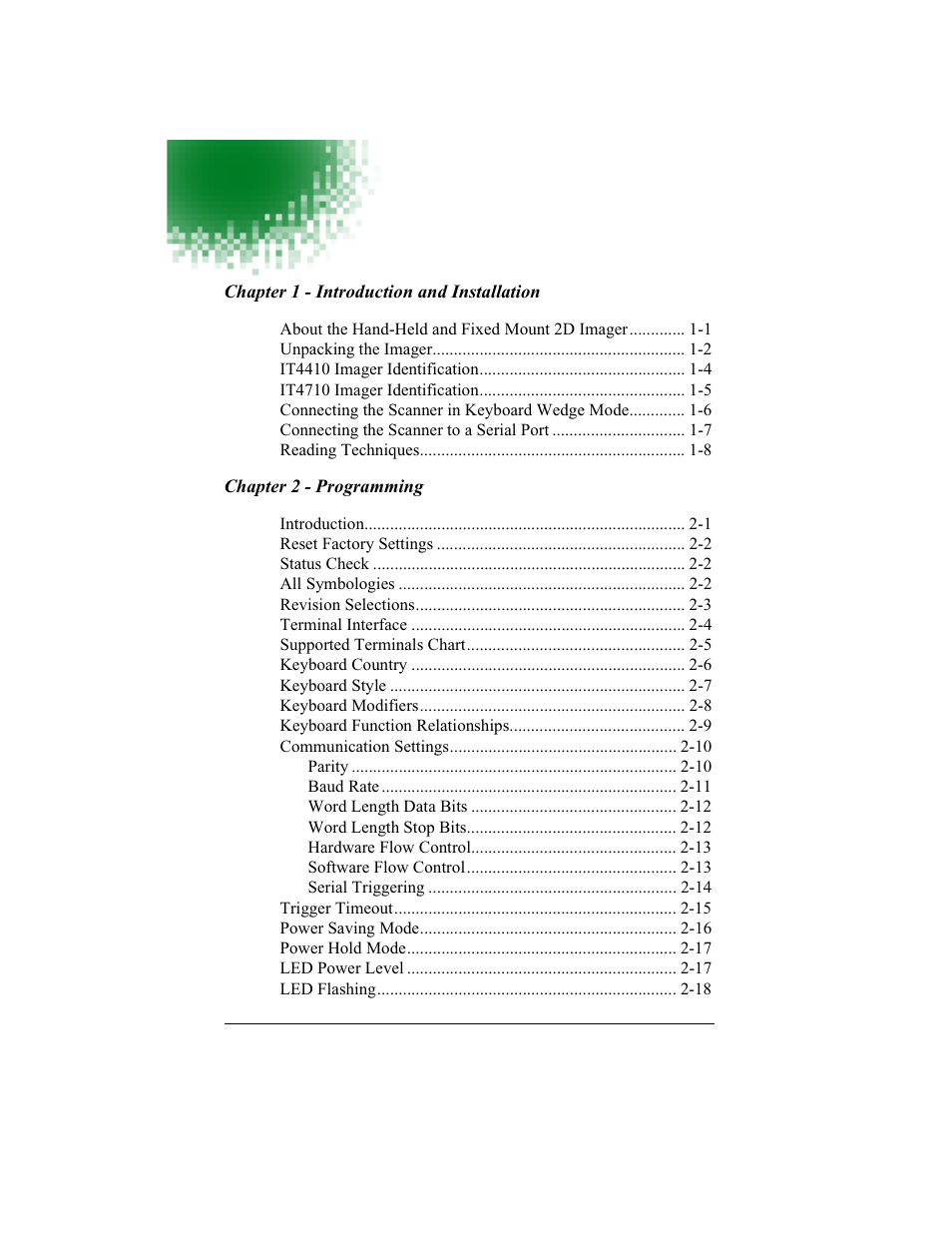 Hand Held Products 4410 User Manual | Page 5 / 208