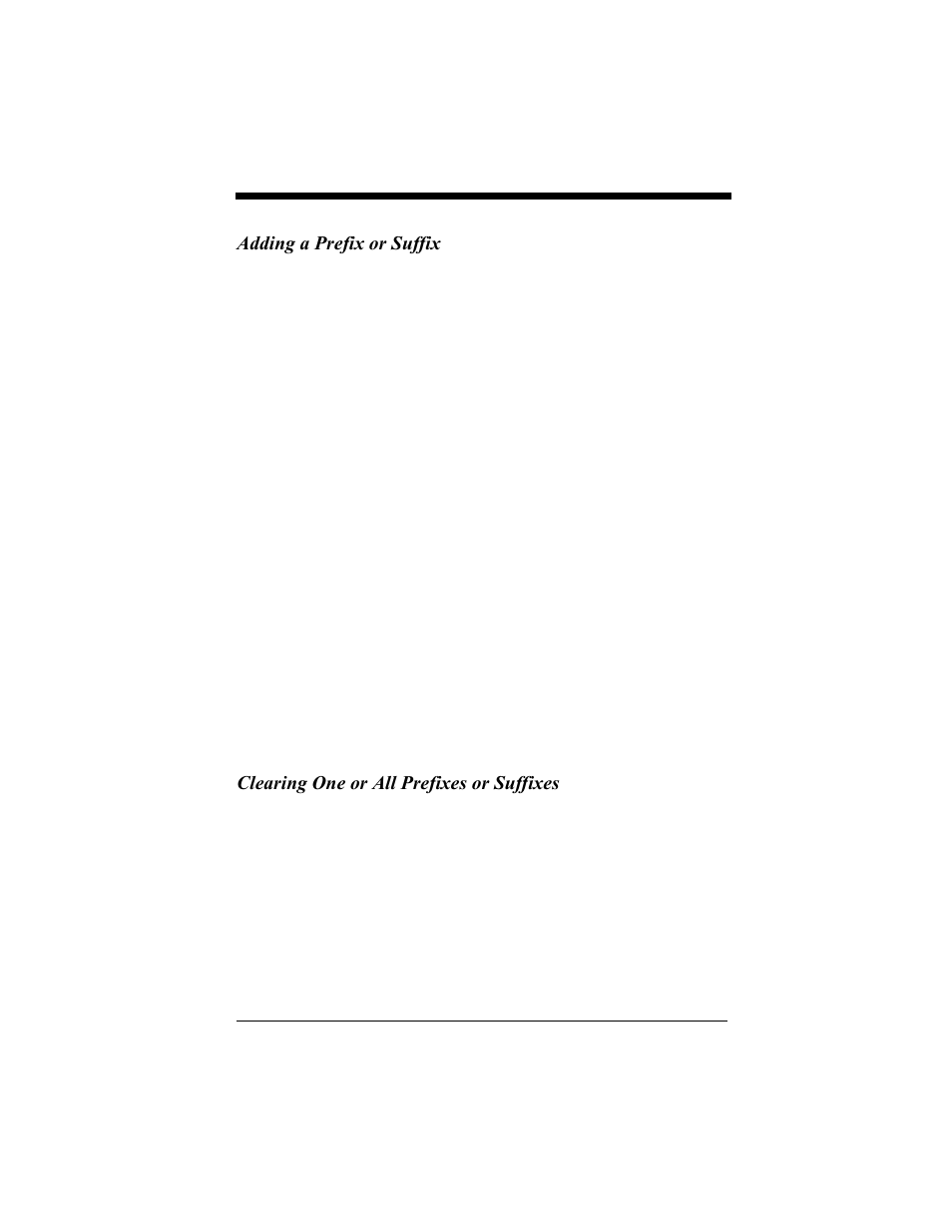 Adding a prefix or suffix, Adding a prefix or suffix -32, Clearing one or all prefixes or suffixes | Hand Held Products 4410 User Manual | Page 52 / 208