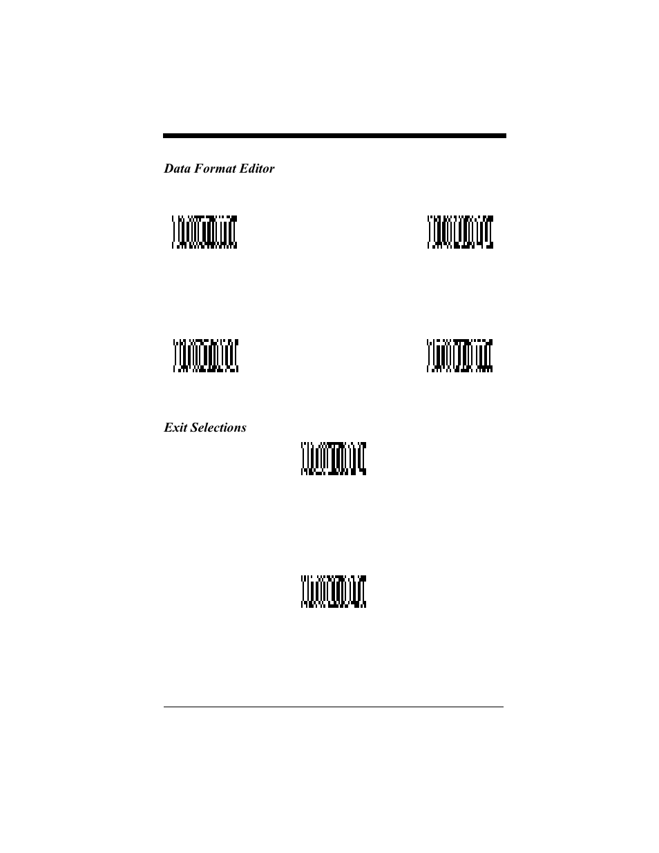 Data format editor, Data format editor -40, Exit selections | Hand Held Products 4410 User Manual | Page 60 / 208