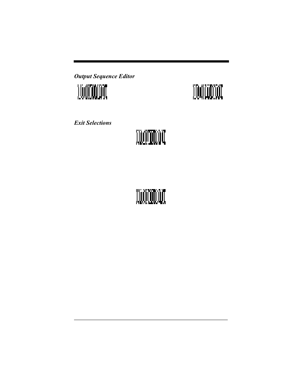 Output sequence editor, Output sequence editor -46, Output sequence editor exit selections | Hand Held Products 4410 User Manual | Page 66 / 208
