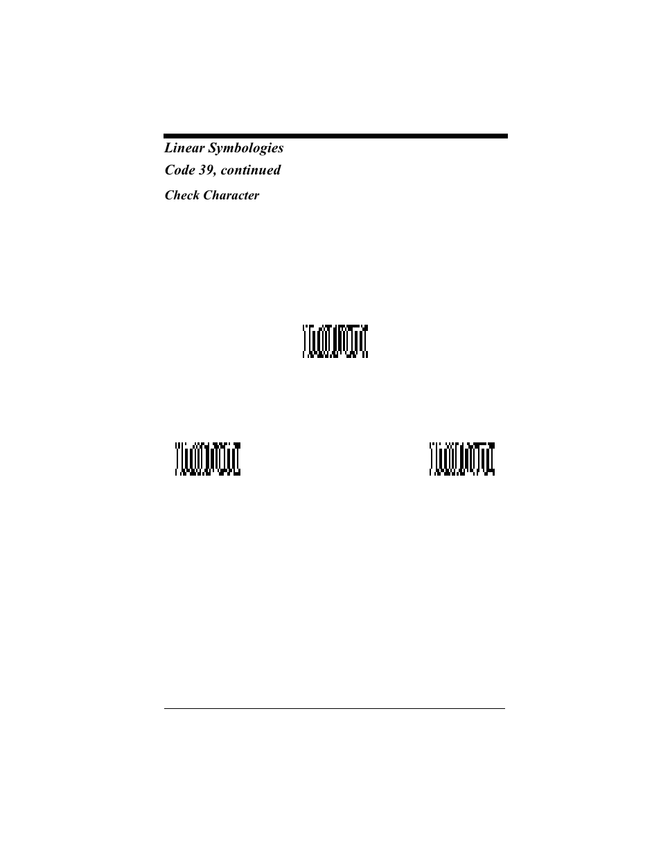 Check character, Check character -6, Linear symbologies code 39, continued | Hand Held Products 4410 User Manual | Page 76 / 208