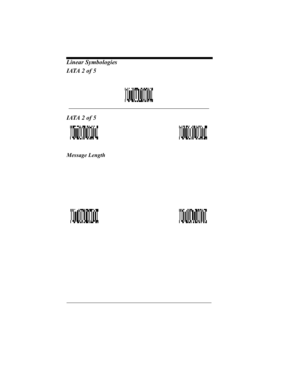 Iata 2 of 5, Message length, Iata 2 of 5 -11 | Message length -11, Linear symbologies iata 2 of 5 | Hand Held Products 4410 User Manual | Page 81 / 208