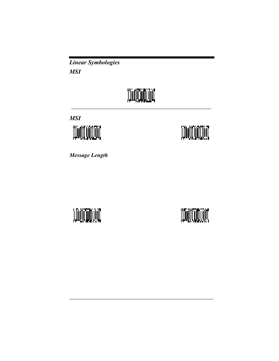Message length, Msi -12, Message length -12 | Linear symbologies msi | Hand Held Products 4410 User Manual | Page 82 / 208