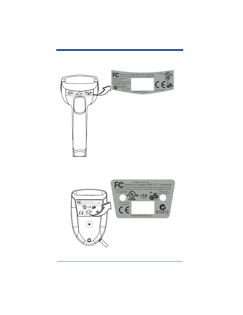 3800 scanner identification, 3900 scanner identification, 3900 scanner bottom view | Hand Held Products 3900 User Manual | Page 15 / 168