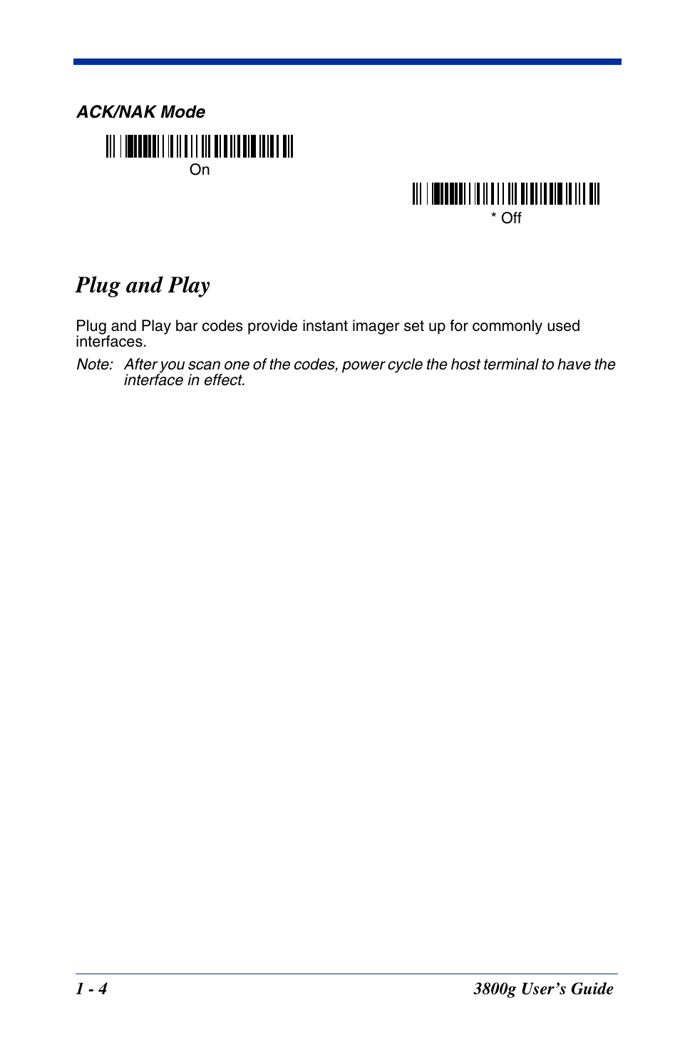 Plug and play, Plug and play -4 | Hand Held Products HANDHELD 3800G User Manual | Page 18 / 144