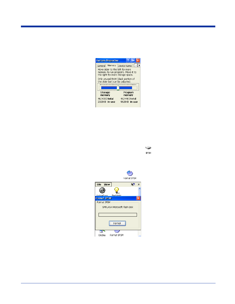 Changing the memory allocation, Format ipsm, Care and cleaning of the dolphin terminal | Changing the memory allocation -21 format ipsm -21 | Hand Held Products DOLPHIN 7600 User Manual | Page 37 / 102