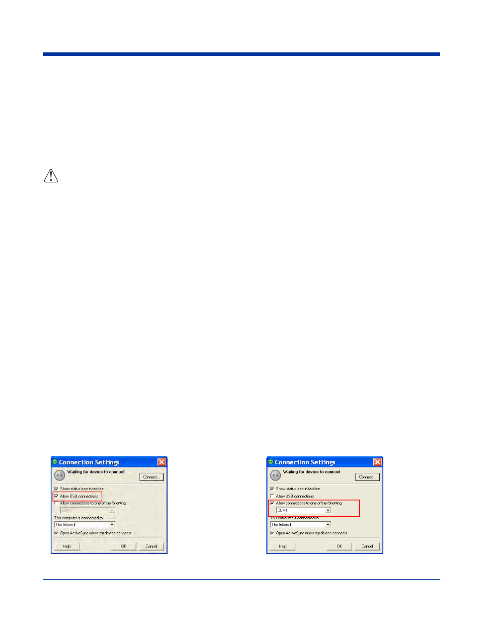 Activesync communication, Communication types, Hardware requirements for setup | Software requirements for communication, Setting up the host workstation, Activesync communication -3, Ion via microsoft activesync; see, Activesync, Communication, For more information, see | Hand Held Products DOLPHIN 7600 User Manual | Page 61 / 102