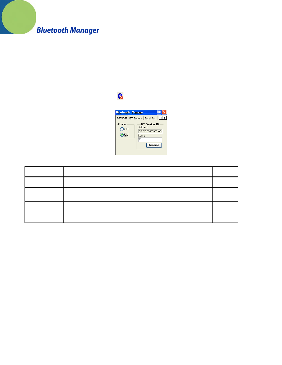 Bluetooth manager, Overview, Enabling the bluetooth radio | Chapter 7 - bluetooth manager, Overview -1 enabling the bluetooth radio -1 | Hand Held Products DOLPHIN 7600 User Manual | Page 69 / 102