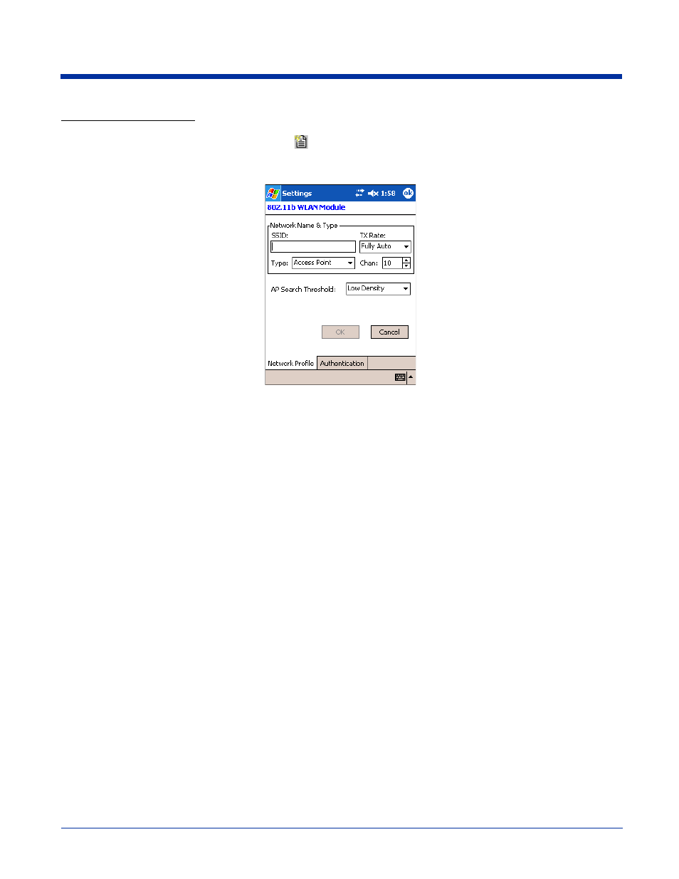 Screens; for instructions, see, To create a new profile | Hand Held Products 9500 User Manual | Page 109 / 276