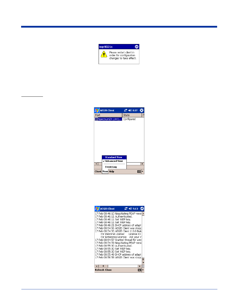 View menu | Hand Held Products 9500 User Manual | Page 121 / 276