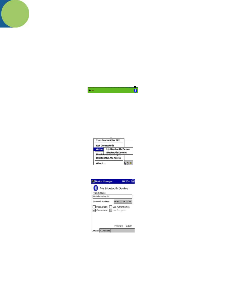 Wireless pan communications with bluetooth, Overview, Enabling the bluetooth radio | Setting up your bluetooth card, Overview -1, For more information, see, For more information about bluetooth radios, see | Hand Held Products 9500 User Manual | Page 143 / 276