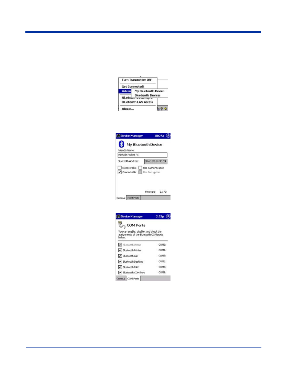 Assign com ports, Discover bluetooth device(s) | Hand Held Products 9500 User Manual | Page 144 / 276
