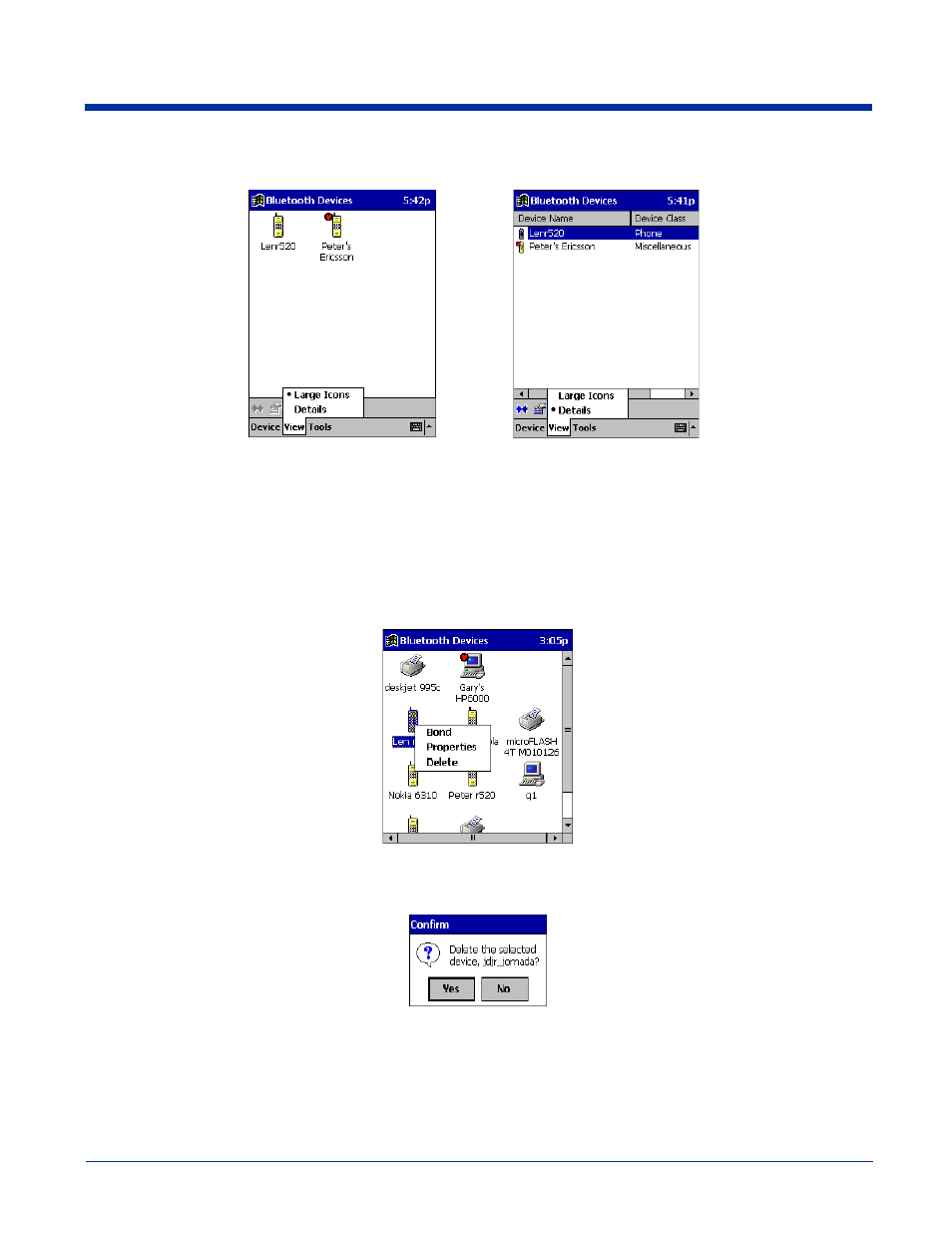 Delete a device from the folder, Turn radio transmitter on/off, Delete a device from the folder -7 | Turn radio transmitter on/off -7 | Hand Held Products 9500 User Manual | Page 149 / 276