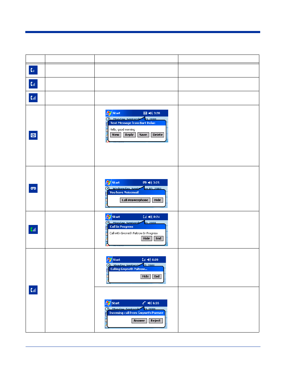 Status icons and bubble messages | Hand Held Products 9500 User Manual | Page 174 / 276