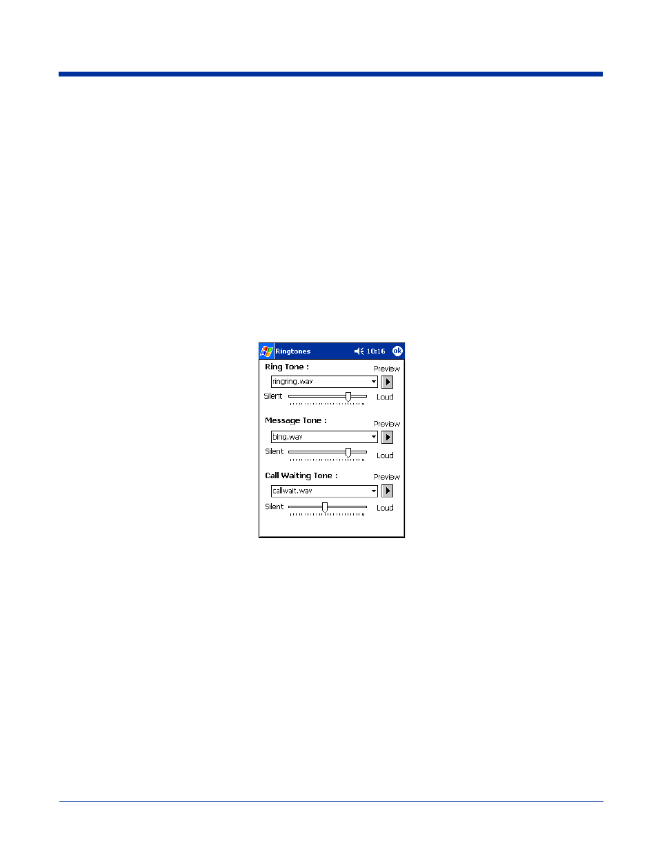 Ringtone configuration, Ringtone configuration -12, Accessing ringtone configuration | Wav files, Previewing tones | Hand Held Products 9500 User Manual | Page 182 / 276