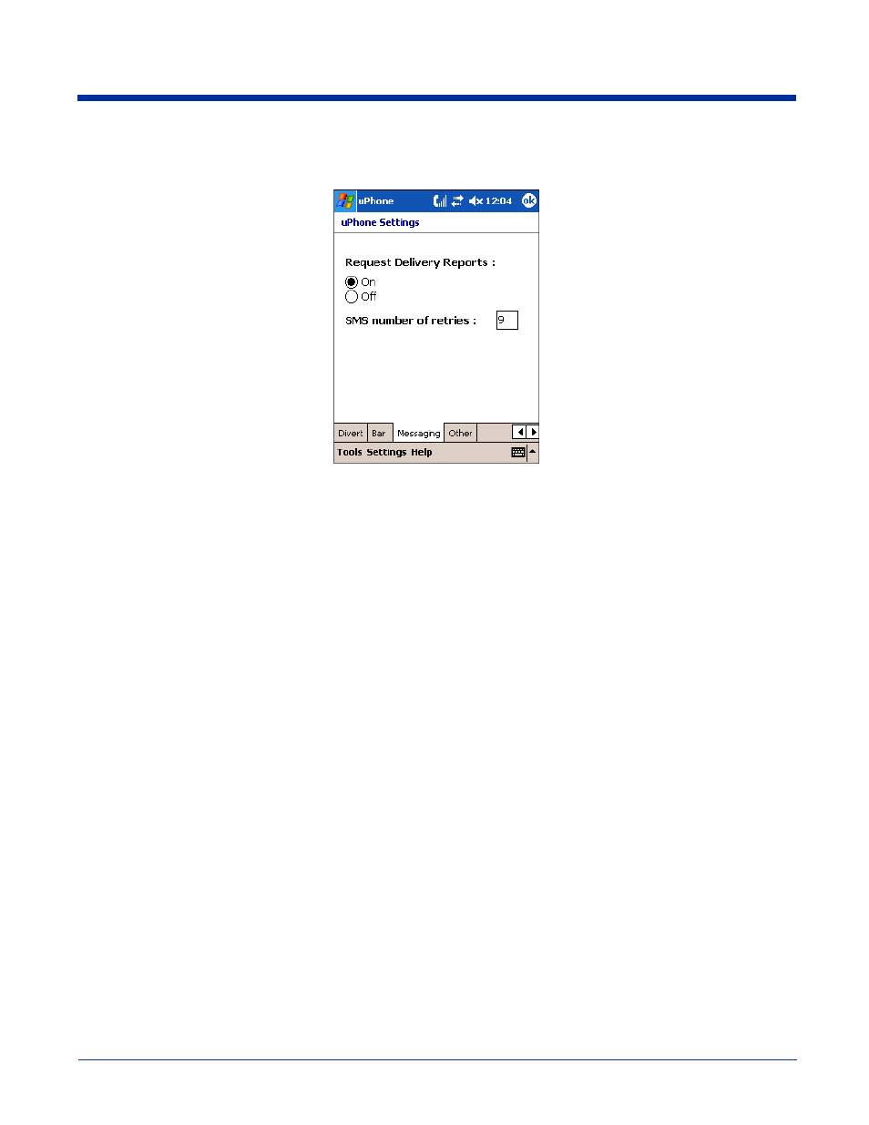 Messaging tab, Other tab, Messaging tab -23 other tab -23 | Hand Held Products 9500 User Manual | Page 193 / 276