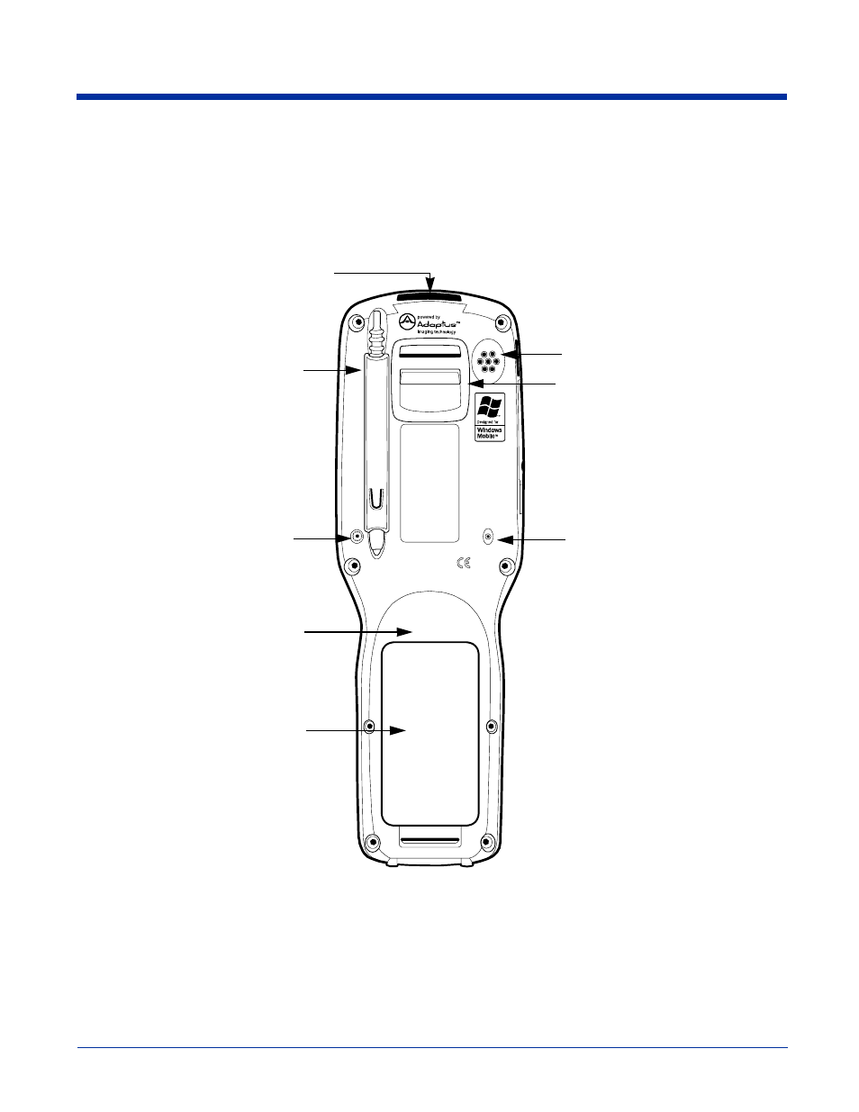 Back panel features, Dolphin 9500, Back panel features -4 | Dolphin 9500 -4, For details, see | Hand Held Products 9500 User Manual | Page 34 / 276
