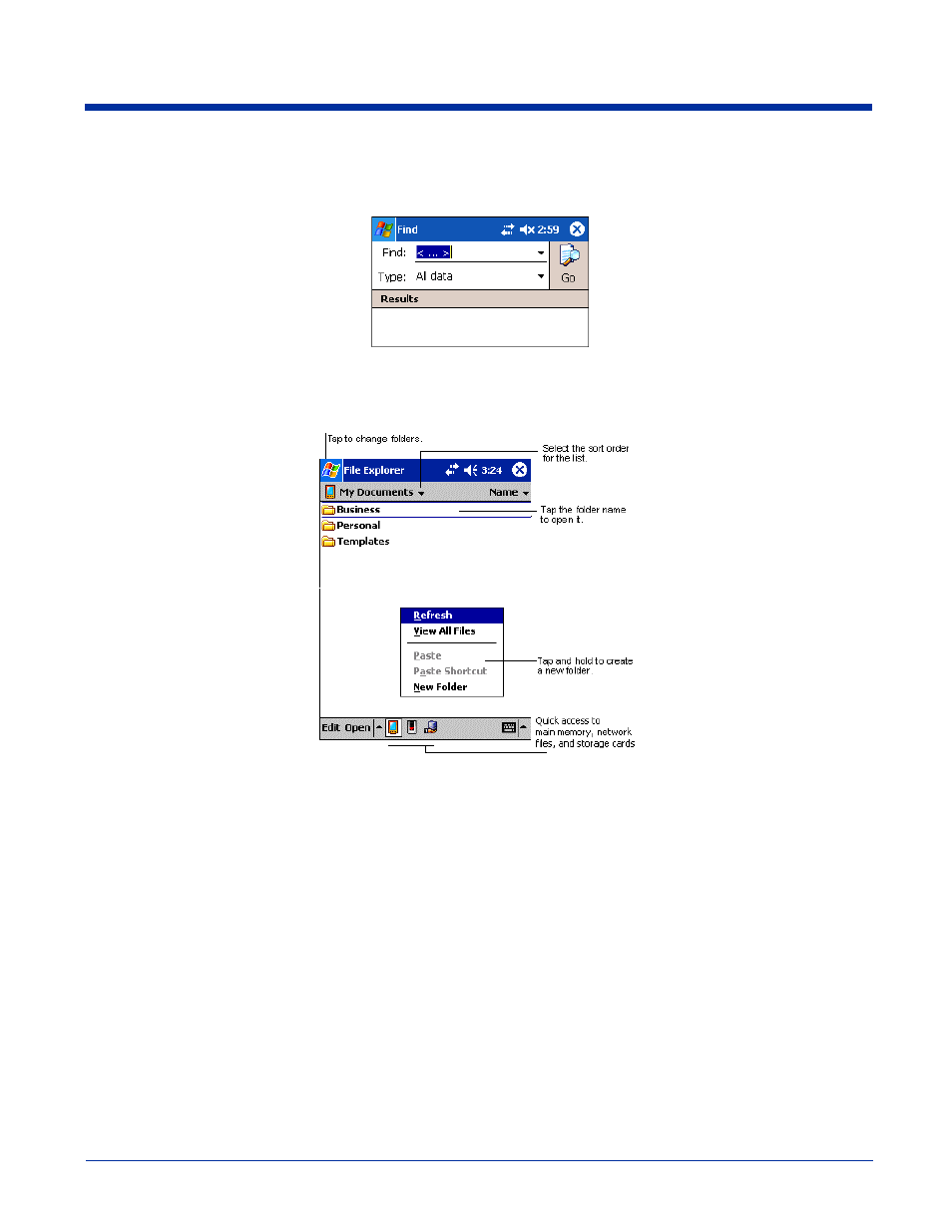 Finding and organizing information, Finding and organizing information -22 | Hand Held Products 9500 User Manual | Page 66 / 276
