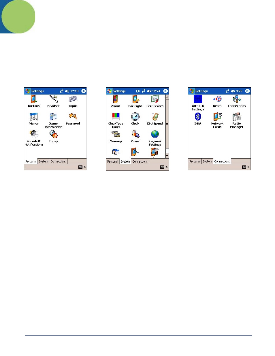 Settings, Overview, Chapter 5 - settings | Overview -1 | Hand Held Products 9500 User Manual | Page 67 / 276