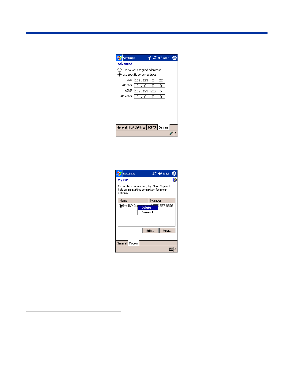 Creating an external modem connection to your work, Connecting to your isp, Establishing exceptions for work urls | Hand Held Products 9500 User Manual | Page 87 / 276