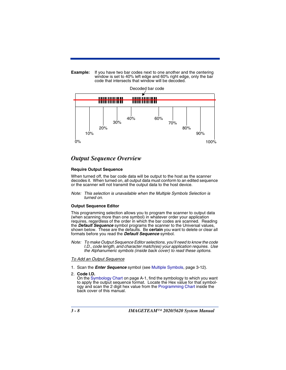 Output sequence overview, Output sequence overview -8 | Hand Held Products 5620 User Manual | Page 62 / 168