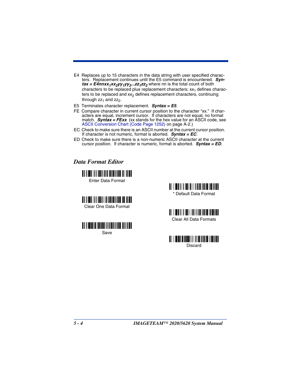 Data format editor, Data format editor -4 | Hand Held Products 5620 User Manual | Page 76 / 168