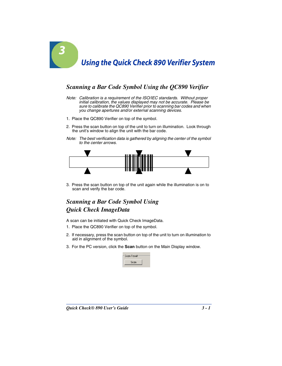 Using the quick check 890 verifier system, Quick check imagedata -1 | Hand Held Products QUICK CHECK 890 User Manual | Page 19 / 40
