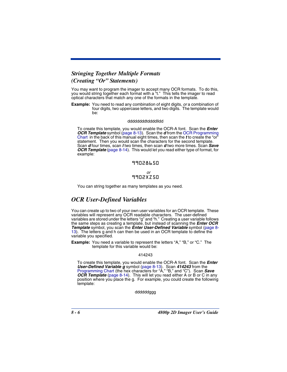 Ocr user-defined variables, Ocr user-defined variables -6 | Hand Held Products 2D IMAGER 4800P User Manual | Page 118 / 184