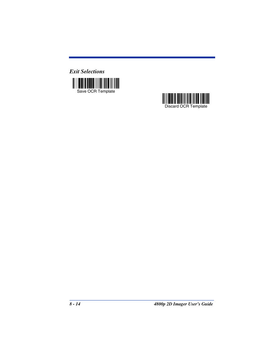 Save ocr template, This would let you, This would let you read | This template will let you, Exit selections | Hand Held Products 2D IMAGER 4800P User Manual | Page 126 / 184
