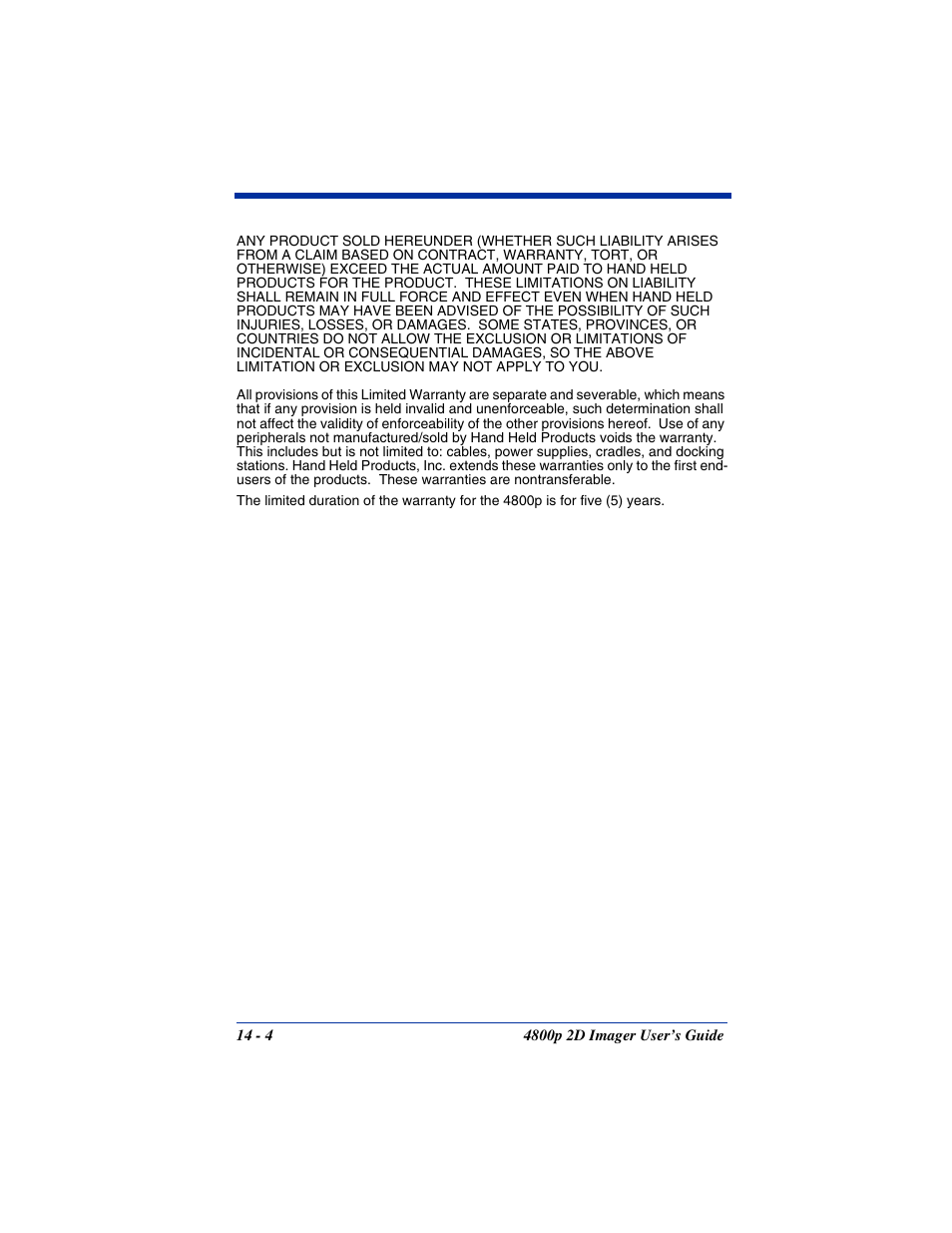 Hand Held Products 2D IMAGER 4800P User Manual | Page 168 / 184