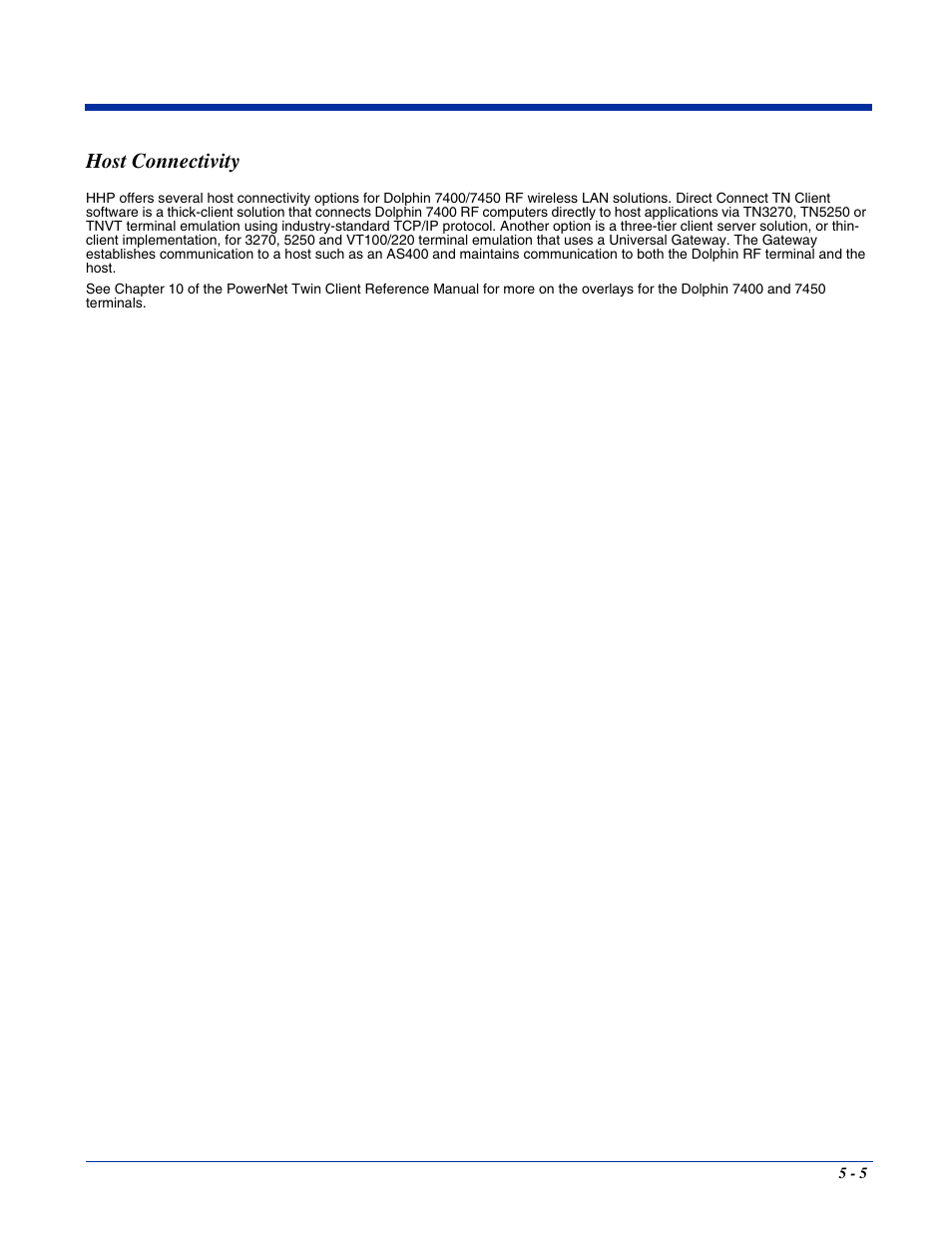 Host connectivity, Host connectivity -5 | Hand Held Products 7400/7450 User Manual | Page 53 / 107
